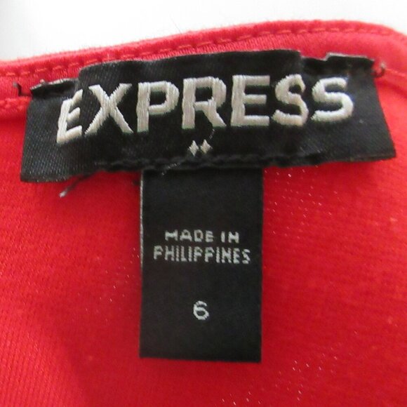 Express Women's Red Cocktail Style Dress w Mesh Panels Size 6 - Picture 2 of 6